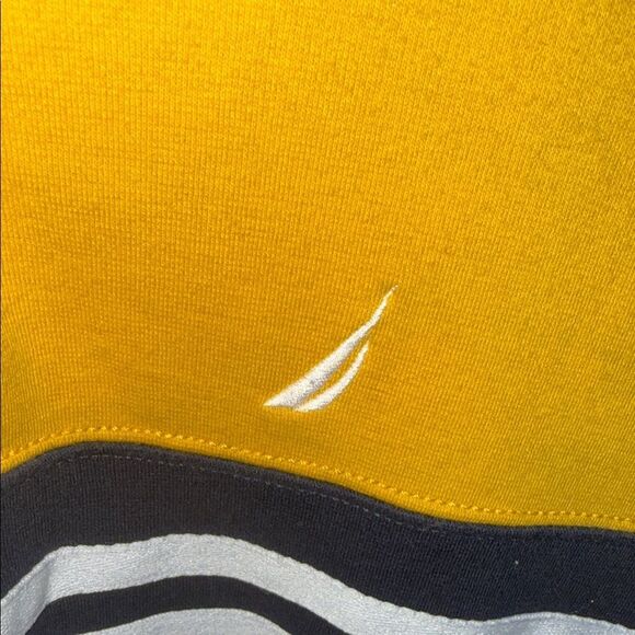 Nautica Men's Yellow blue  Striped Shirt - Picture 4 of 13